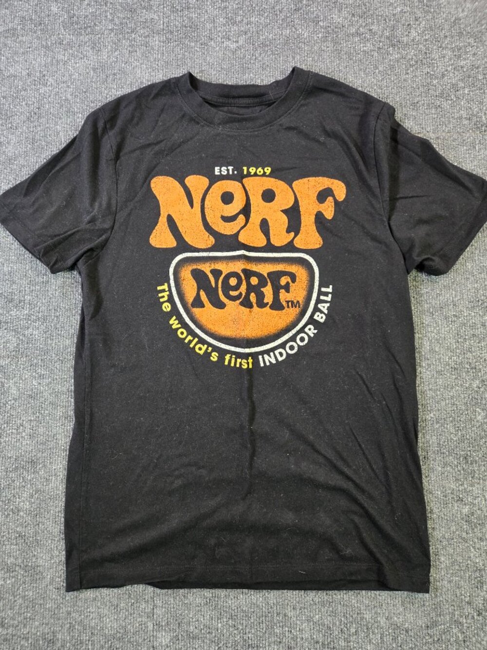 Nerf T-Shirt Mens S Black Crew Neck Short Sleeve Graphic Logo Tee Hasbro 2024